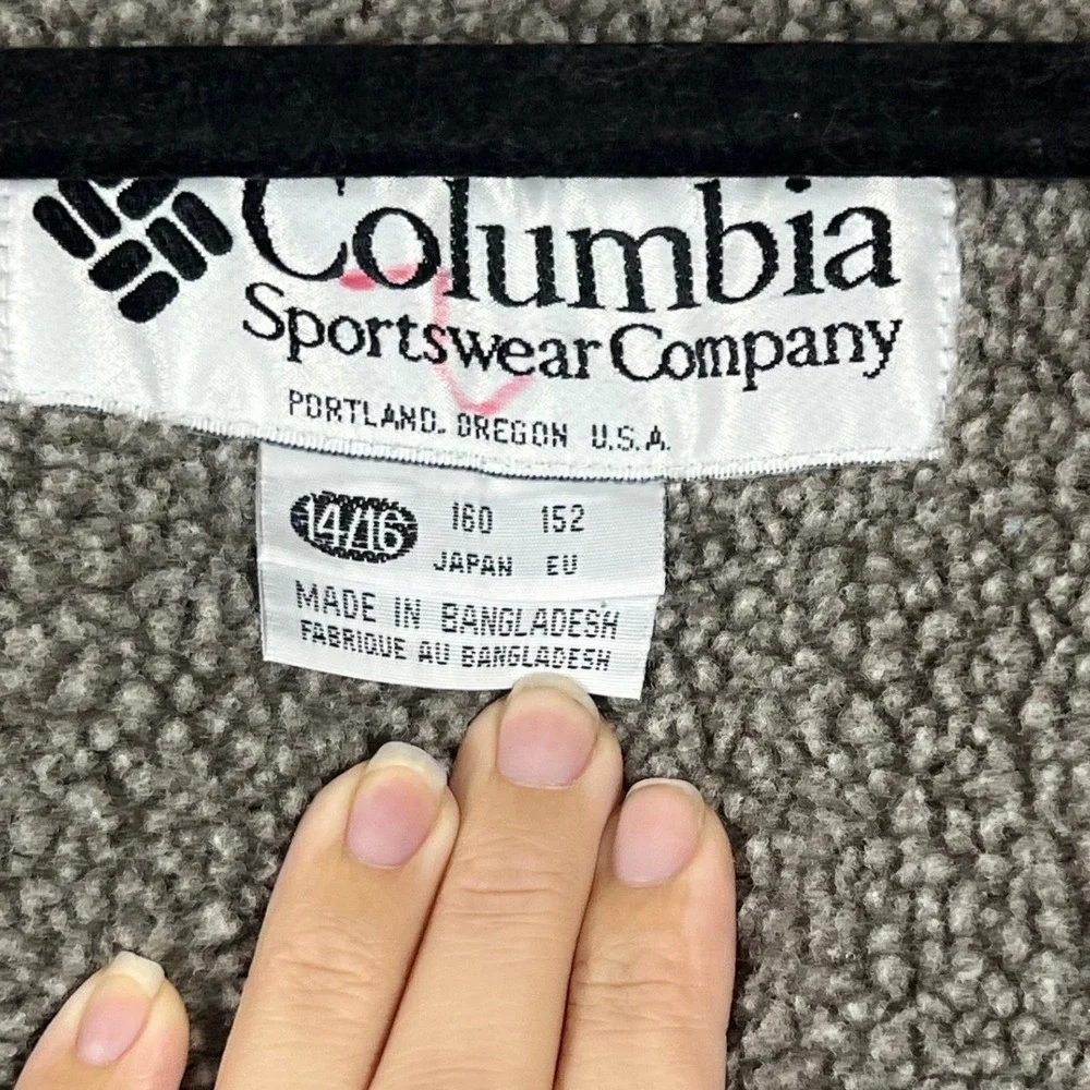 Columbia Vintage Kids Black Blue Fleece Lined‎ Wind Proof Winter Coat Boys 14/16